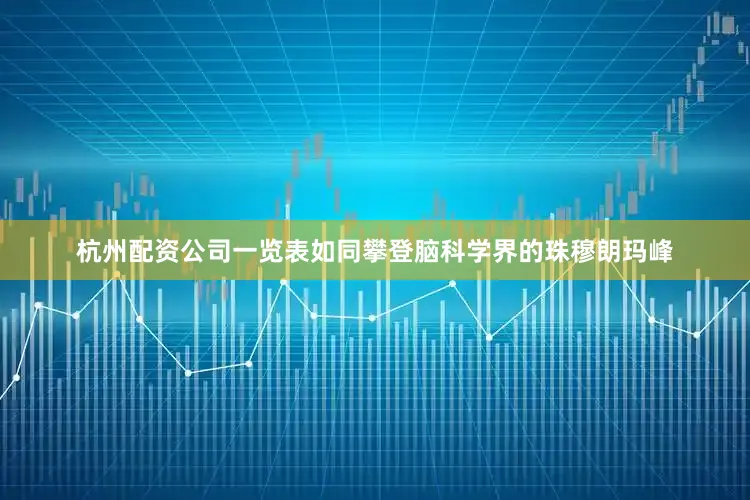杭州配资公司一览表如同攀登脑科学界的珠穆朗玛峰